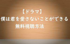 【僕はまだ君を愛さないことができる】ドラマ動画は無料視聴OK!