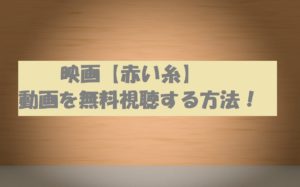 映画【赤い糸】動画を無料視聴する方法!実際に見た感想とネタバレ!