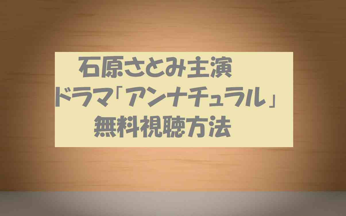 アンナチュラル の動画を無料視聴 石原さとみ主演ドラマの感想