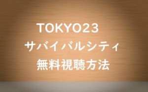 無料動画【TOKYO23サバイバルシティ】を視聴！ドラマの感想も紹介！